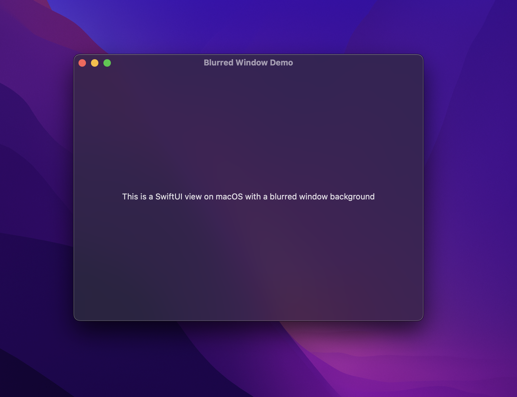 Screenshot of blurred window